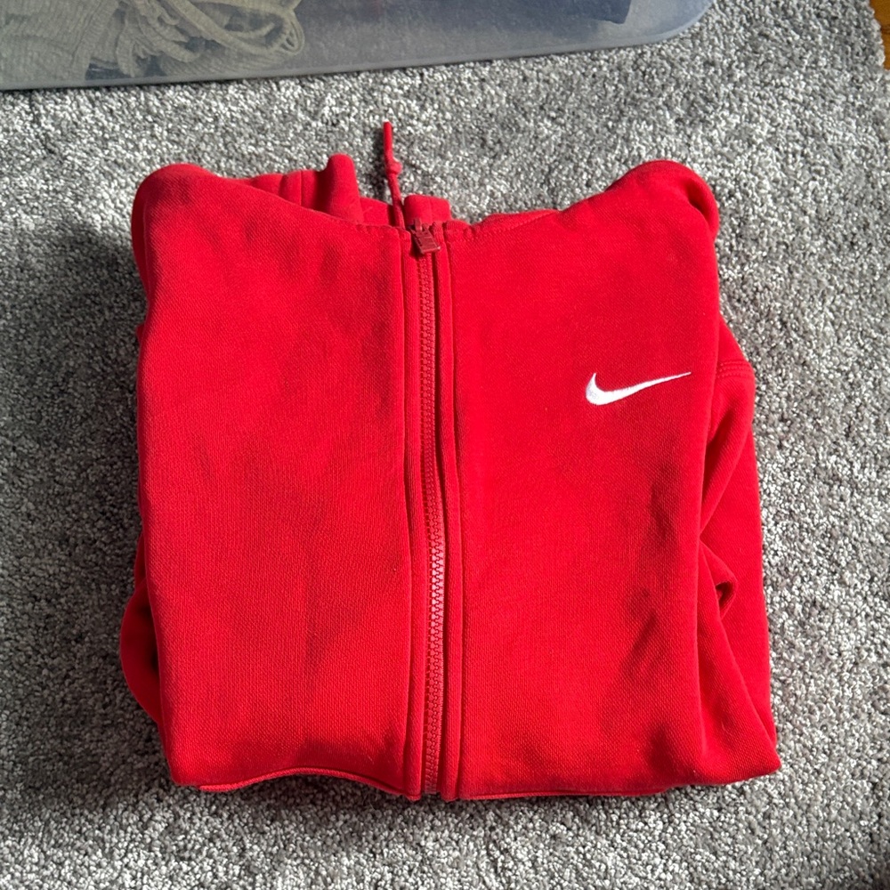 Nike  Red Full-Zip Hoodie